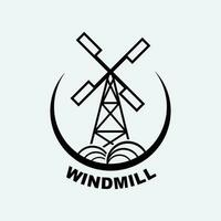 oud windmolen logo ontwerp vector, windmolen retro wijnoogst logo sjabloon vector