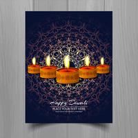 Gelukkige diwali diya olie lamp festival brochure sjabloonontwerp vector