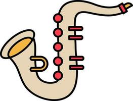 vector illustratie van saxofoon icoon in bruin kleur.