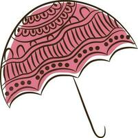 tekening stijl roze paraplu icoon. vector