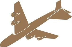 vlak illustratie van een bruin vliegtuig. vector