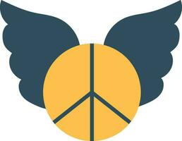 teken van vrede met reeks van vleugel. vector