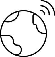 illustratie van globaal Wifi icoon in zwart schets. vector