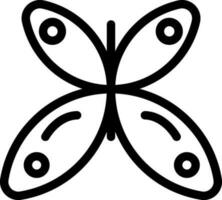 lijn kunst vlinder icoon in vlak stijl. vector