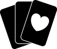 zwart en wit hart in spelen kaarten. vector