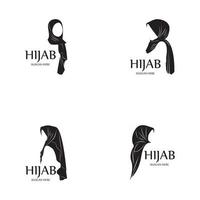 hijab vrouwen zwarte silhouet vector