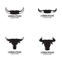 stier hoorn logo en symbool sjabloon pictogrammen app vector