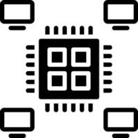 solide icoon voor multiprocessing vector