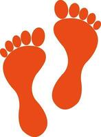 voetafdruk in oranje kleur. vector