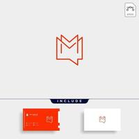 letter m chat logo sjabloon ontwerp vector