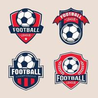 set voetbal voetbal badge logo ontwerpsjablonen vector