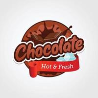 chocolade drankjes label badge vector ontwerp