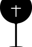 illustratie van kelk met christen kruis. vector