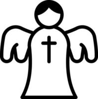 vector illustratie van christen engel in zwart en wit kleur.