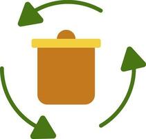 recycle vuilnis concept met bruin uitschot bak icoon. vector