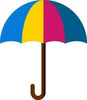 Open kleurrijk paraplu icoon in vlak stijl. vector