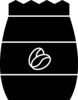 koffie zak icoon in zwart en wit kleur. vector