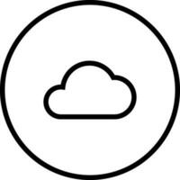 lijn kunst wolk knop icoon in vlak stijl. vector