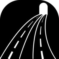 vlak illustratie van weg tunnel icoon in zwart kleur. vector