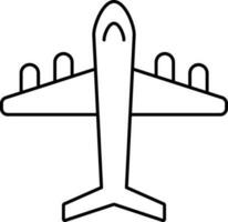 zwart dun lijn kunst van vlucht icoon of symbool. vector