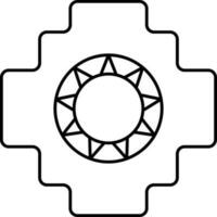 inca kruis icoon of symbool in lijn kunst. vector