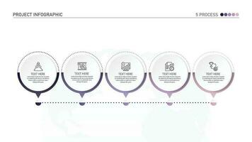 infographic werkwijze ontwerp met pictogrammen en 5 opties of stappen. vector