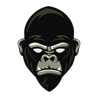 wilde gorilla dierenkop pictogram vector