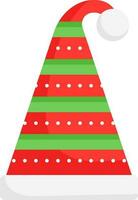 gestreept de kerstman hoed icoon in rood en groen kleur. vector