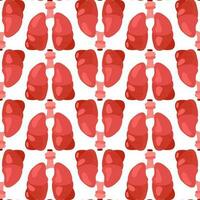 naadloos patroon van roze menselijk longen in tekenfilm stijl. vector illustratie voor het drukken Aan textiel en papier. menselijk Gezondheid, intern organen, geneesmiddel, behandeling. inpakken materiaal