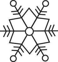 zwart lineal stijl sneeuwvlok Aan wit achtergrond. vector