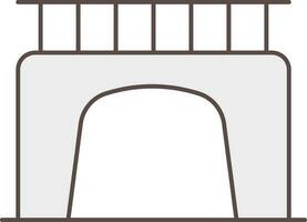 grijs brug icoon in vlak stijl. vector