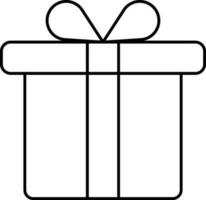 zwart schets illustratie van geschenk doos icoon. vector