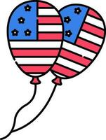 Amerikaans vlag kleur ballonnen icoon of symbool. vector