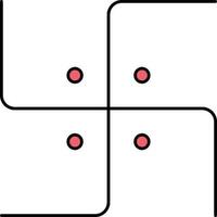 swastika symbool of icoon in zwart en rood kleur. vector