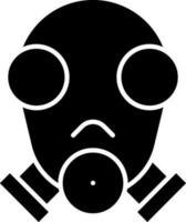 gas- masker icoon in zwart en wit kleur. vector