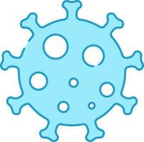 blauw en wit virus icoon in blauw en wit kleur. vector