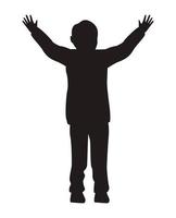 jongen vieren silhouet vector