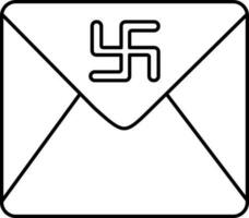 geïsoleerd swastika symbool envelop icoon in vlak stijl. vector