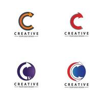 letter c pijl logo pictogram vector illustratie ontwerpsjabloon