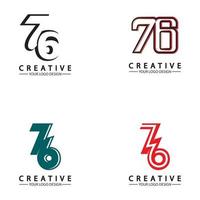 logo ontwerp nummer 76 afbeelding vectorillustratie vector