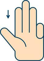 weinig vinger slot hand- perzik icoon of symbool. vector