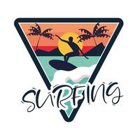 surfen patch ontwerp vector