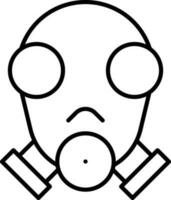 gas- masker icoon in zwart lijn kunst. vector