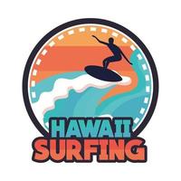 hawaii surfen patch vector