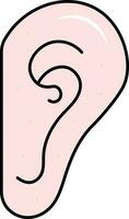 vlak illustratie van menselijk oor roze icoon. vector