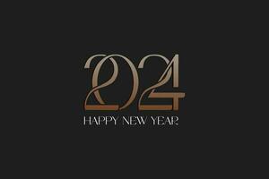 gelukkig nieuw jaar 2024 met gouden typografie concept. 2024 nieuw jaar viering concept vector