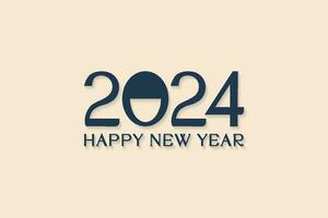 2024 ontwerp sjabloon, gelukkig nieuw jaar groet met glimlach, voor poster, kalender en groet kaart vector