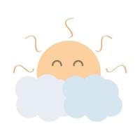 cartoon zon wolk vector