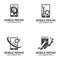 logo voor reparatie van mobiele telefoons vector