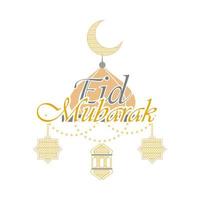 eid mubarak-lantaarns vector